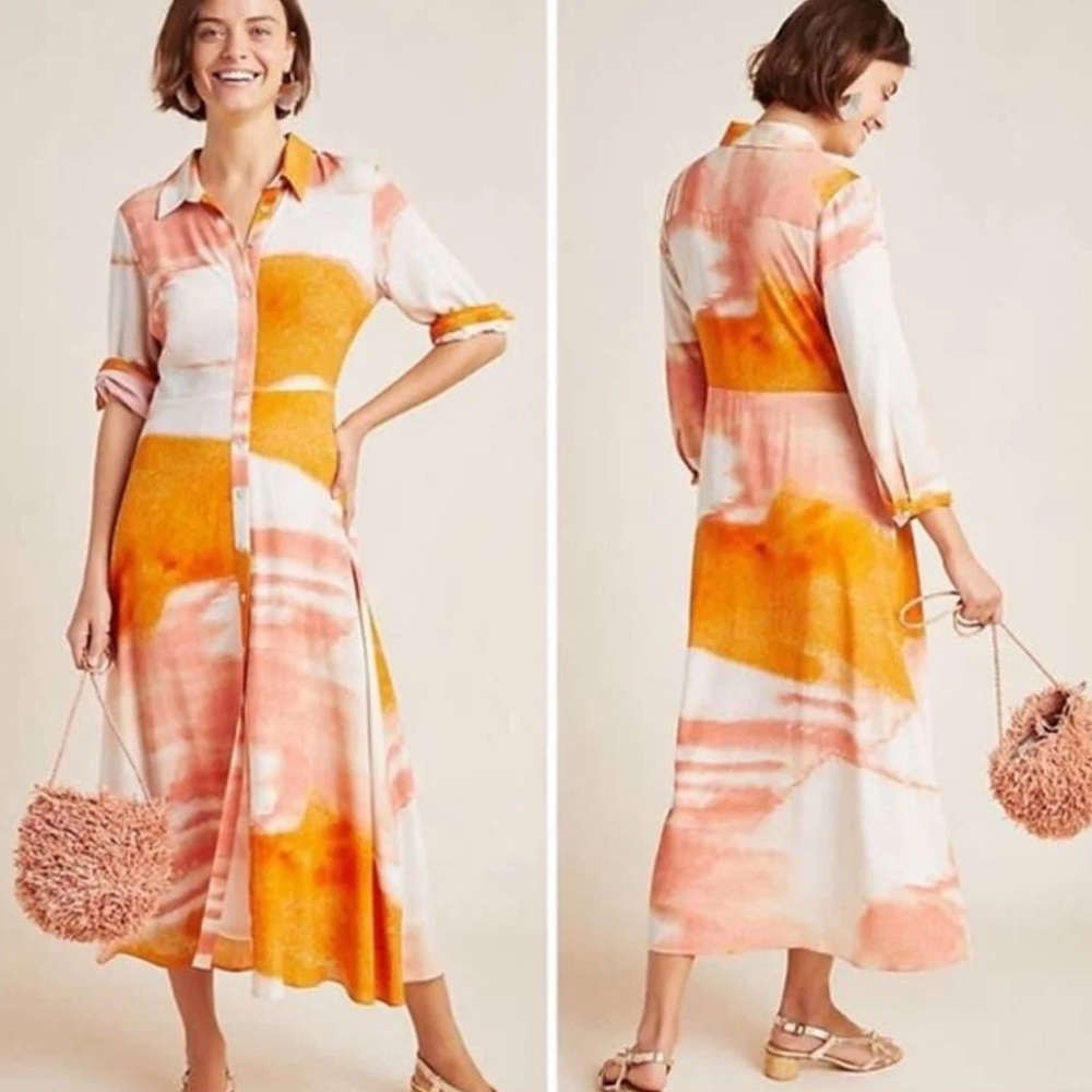Anthropologie Cora Maxi Shirtdress